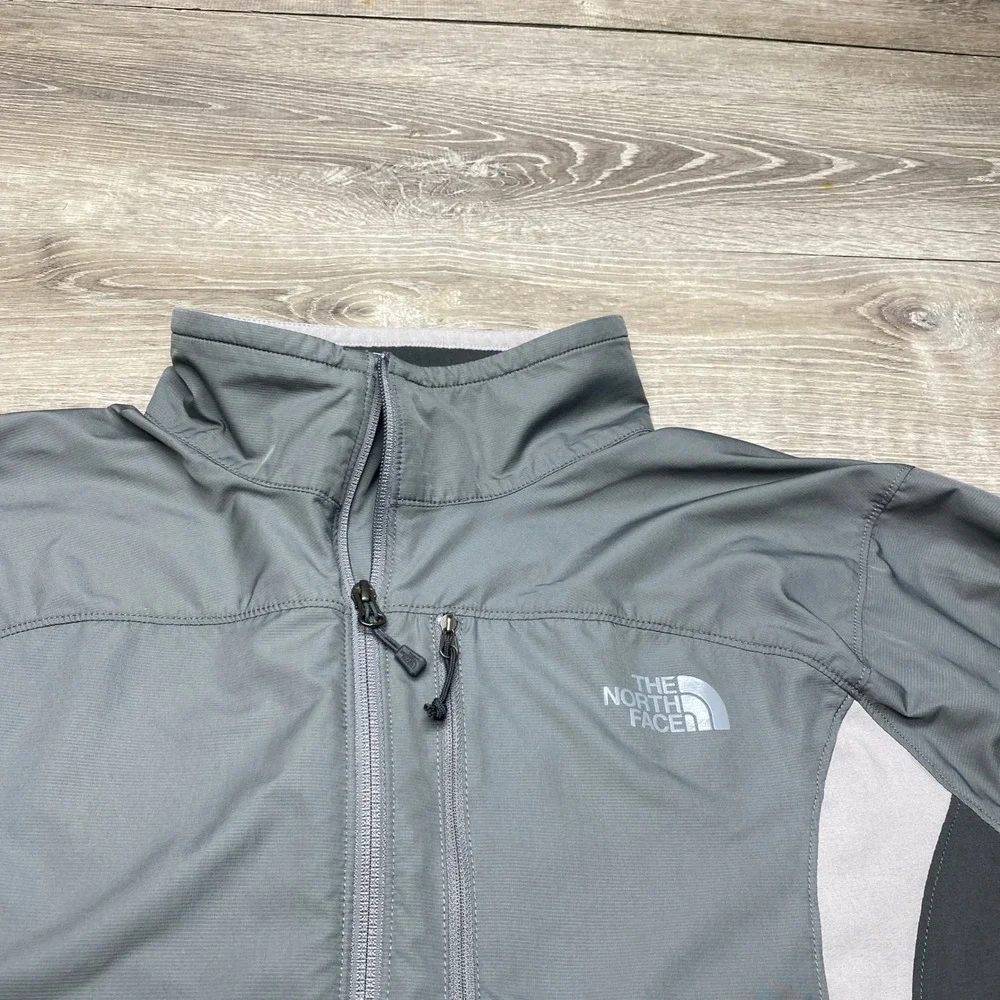 The North Face Windbreaker Jacket Mens XL Grey Colorblock‎ Full Zip Hiking